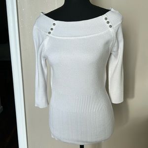 White House black Market 3/4 length sleeve sweater, boat neck style, size large